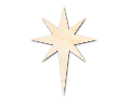 Unfinished Wood Bethlehem Star Shape | DIY Christmas Craft Cutout | Up to 36" 10" / 1/8"