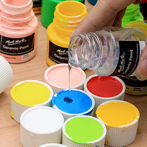 MONT MARTE Ceramic Paint Set Signature 26 x 0.7 US fl.oz (20ml) Multicolor, Vibrant Ceramic Paint, Suitable for Porcelain, Glass, China, Acrylic MONT MARTE
