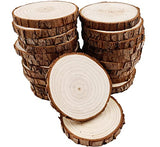 Unfinished Natural with Tree Bark Wood Slices 30 Pcs 2.4"-2.8" inch Disc Coasters Wood Coaster Pieces Craft Wood kit Circles Crafts Christmas William Craft