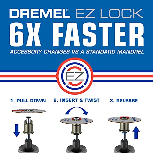 Dremel Rotary Tool Accessory Kit- 710-08- 160- EZ Lock Technology- 1/8 inch Shank- Cutting Bits, Polishing Wheel And Compound, Sanding Disc And Drum, - WoodArtSupply