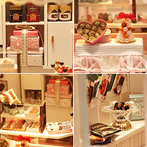 Spilay Dollhouse Miniature with Furniture,DIY Dollhouse Kit Mini Handmade Crafts with Dust Cover and Music Box,1:24 Scale Creative Room Birthday for Spilay
