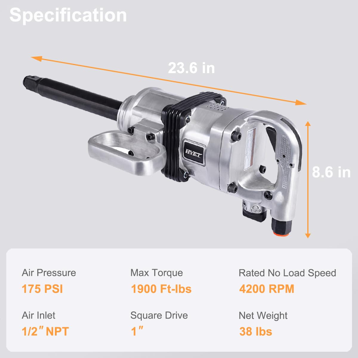 ERGOMASTER Air Impact Wrench Gun 1 Inch High Torque, Pneumatic Impact Wrench Set Heavy Duty w/ D Handle & Carrying Case, 1900 ft-lbs, 4200 RPM, for C - WoodArtSupply