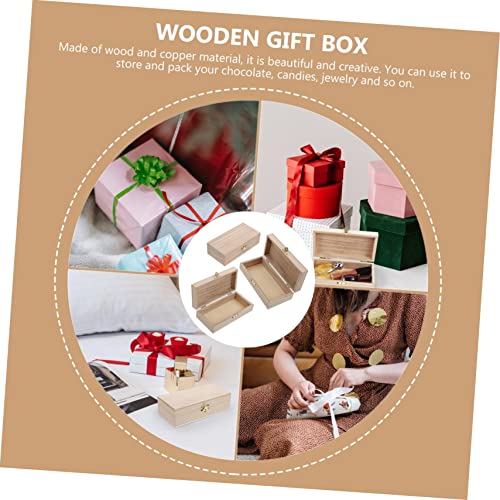 NOLITOY 6 Pcs Clamshell Wooden Box Unfinished Wood Treasure Chest Wooden Treasure Ornament Container Makeup Case Organizer Hinged Gift Cases Office NOLITOY