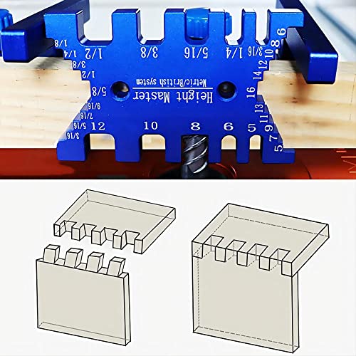KETIPED High Precision Aluminum Dovetail Jig Metric and Imperial Tenon Caliper Card Gauge for Measuring Height Woodworking Saw Table Machine Gaps KETIPED