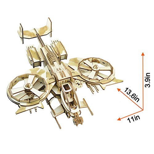 3D Wooden Puzzles Laser Engraving DIY Safe Assembly Constructor Kit Toy for Teens and Adults (Fighter) Wewinn