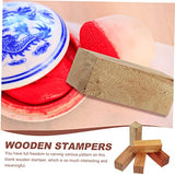 COHEALI 5pcs Carved Wood Kits Wooden Carving Seal Whittling DIY Wood Stamp Wood Square Block Unfinished Wood Whittling Blocks Decorating Tools Square COHEALI