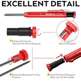 Nicpro Carpenter Pencil with Sharpener, Mechanical Pencils Set with 26 Refills, Deep Hole Marker for Construction, Heavy Duty Woodworking Pencils for Nicpro