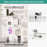 Elegant FYSHERAN White Glass Cabinet Display Case for Collectibles and Home Décor FYSHERAN