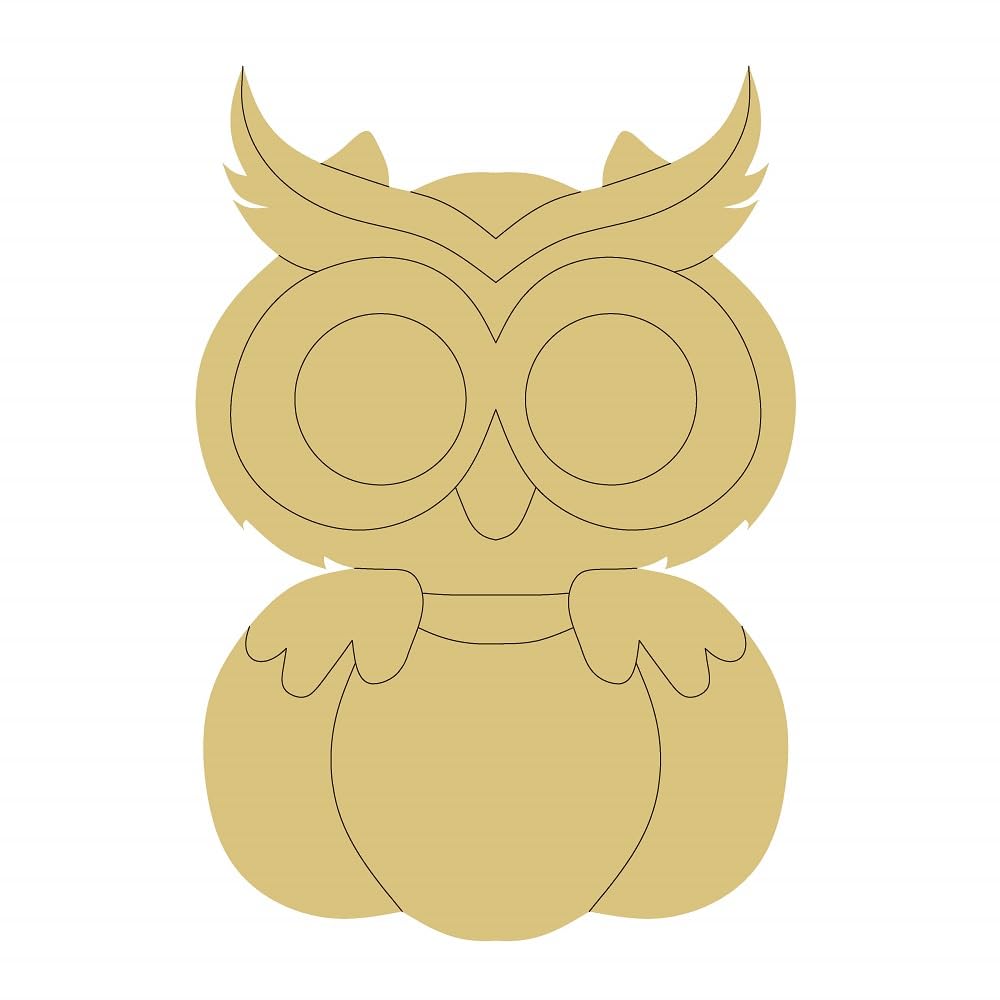 Pumpkin Owl Design by Line Unfinished Wood Cutout Fall Autumn Seasonal Cute Pumpkin Animal Canvas Style 2 Art 1 Diverse Woodworking