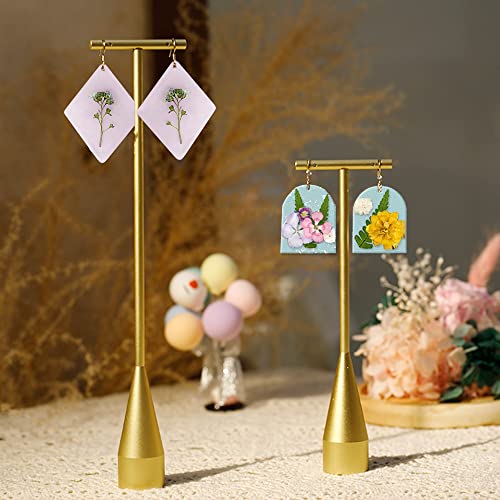 RESINWORLD Earrings Molds with Varieties of Shapes and Sizes, Stud Dangle Drop Earrings Resin Molds with Hole, Arch/Oval/Hexagon Silicone Molds for ResinWorld