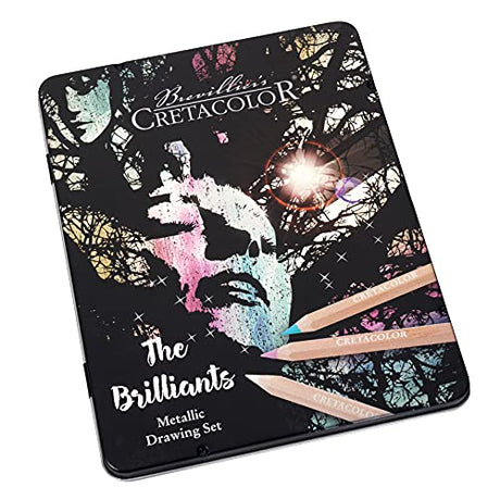 CRETACOLOR MegaColor Colored Pencil Set, 12 Count (Pack of 1), Metallic Cretacolor