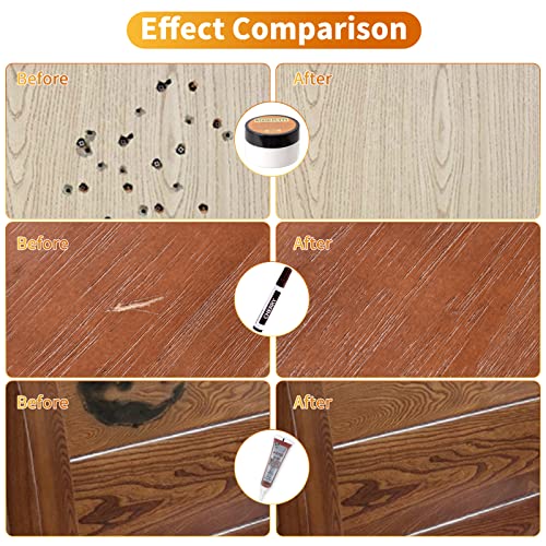 Wood Floor Repair Kit - 40 Sets - Furniture Repair Kit Wood Markers, Hardwood Repair Kit Wood Filler for Scratches Stains Holes - Touch Up Any Wood, A-HEYIDA