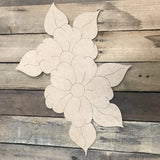 Two Flowers, Engraved Shape, Unfinished Wooden Craft, Build-A-Cross Build-A-Cross