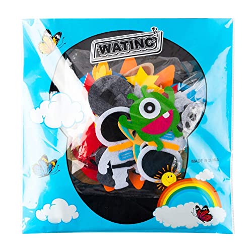 WATINC 44Pcs Outer Space Felt Story Board Set 3.5 Ft Solar System Universe Storytelling Flannel Interactive Play Kit with Hooks Astronaut Planets WATINC