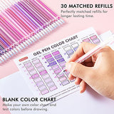 Shuttle Art 60 Pack Tone , Pink Purple Gel Pens with 30 Refills for Adults Coloring Books Journaling Drawing Nature, Landscapes, Animals Scenes Shuttle Art