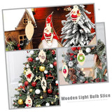 Yardenfun 1 Set Christmas Decoration Wood Christmas Light Bulb Christmas Crafts Wood Slices Wood Slice Ornaments Christmas Tree Baubles DIY Christmas Yardenfun