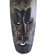 OMA Wood Carved African Wall Decor Mask With Beautiful Hand Painted Designs - Large Size 20" OMA
