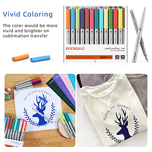 DOOHALO Sublimation Markers Infusible Pens Compatible with Cricut Maker 3/Maker/Explore 3/Air 2/Air 1.0 Tips Sublimation Ink Pens for Cricut Mug - WoodArtSupply