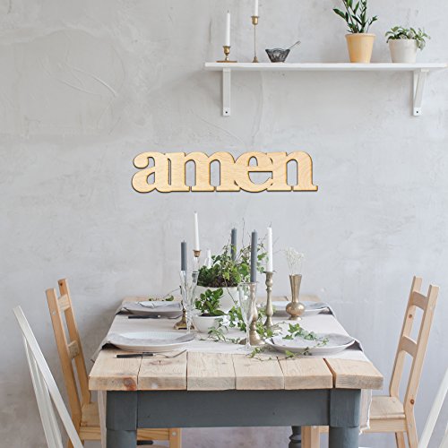 Amen Wood Sign Home Decor Gallery Wall Art Unfinished GIA 12" x 3"