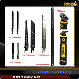 TOOLAN: 8-In-1 Multi Blades Hand Saw, Drywall Cutter Saw. Hacksaw. Long Blade Hand Saw For Cutting Drywall, Sheetrock, Wood, Metel, Plastic, Plywood. TOOLAN