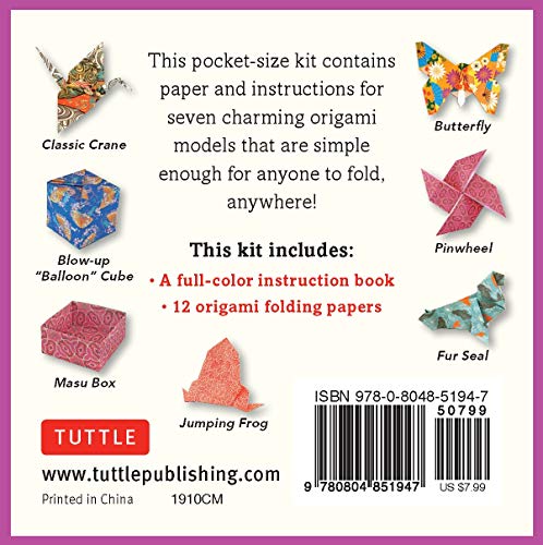 Pocket Size Origami Fun Kit: Contains Everything You Need to Make 7 Exciting Paper Models