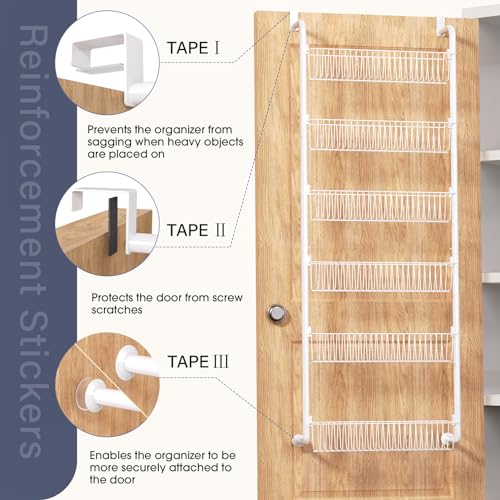 Goovilla Over The Door Pantry Organizer, 6-Tier Pantry Organization and Storage, Metal Hanging Spice Rack for Pantry Door, Kitchen, Laundry, Bathroom Goovilla