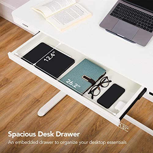 FLEXISPOT Comhar Electric Standing Desk with Drawers Charging USB A to C Port, Height Adjustable 48" Whole-Piece Quick Install Home Office Computer FLEXISPOT