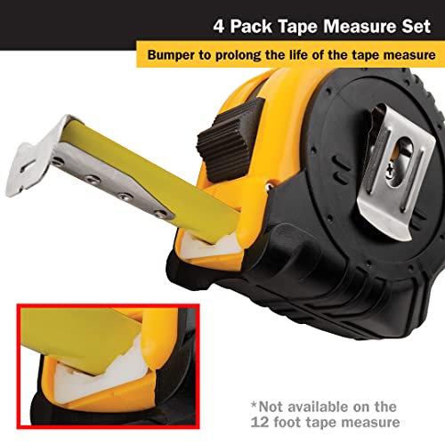 Titan 10902 4-Piece Tape Measure Set (12', 16', 25' and 33')