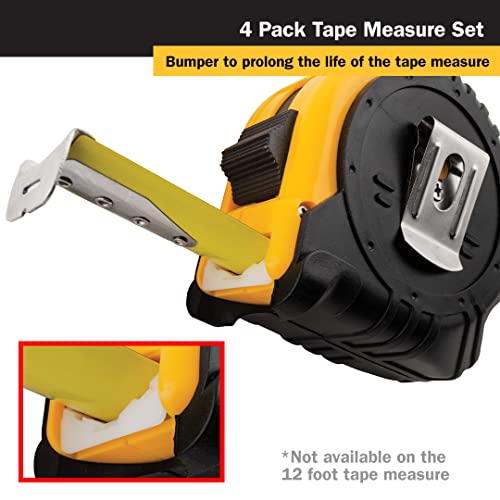 Titan 10902 4-Piece Tape Measure Set (12', 16', 25' and 33') Titan