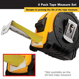 Titan 10902 4-Piece Tape Measure Set (12', 16', 25' and 33') Titan