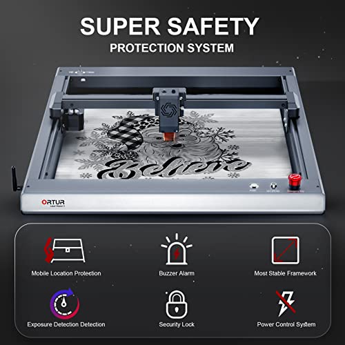 ORTUR Laser Master 3 Laser Engraver, 10W Higher Accuracy Laser Cutter, 20000mm/min Engraving Speed and App Control Laser Engraver for Wood and Metal, Ortur