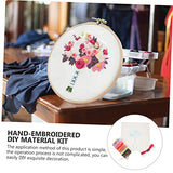 VILLCASE 4 Sets Cross Stitch Plant Embroidery Beginner Kit Kits Ring Accessories Unfinished Embroidery Decor Embroidery Kit Stitching Supply Toolkit VILLCASE