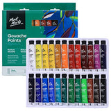 MONT MARTE Signature Gouache Paint, 24 x 0.4oz (12ml), Semi-Matte Finish, 24 Colors, Suitable for use with Canvas, Watercolor Paper, Watercolor MONT MARTE