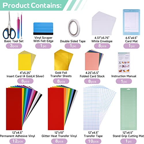 43PCS Ultimate Accessories Bundle for Cricut Joy Supplies, Cricut Vinyl  Beginner Bundle Tool Kit, Craft Weeding Set for Starters, Pros & Skilled