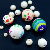 Amaney 400pcs 6mm-14mm Unfinished Wood Beads Assorted Natural Round Ball Loose Solid Wooden Spacer Beads for Crafts DIY Handmade Jewelry Making Looconi