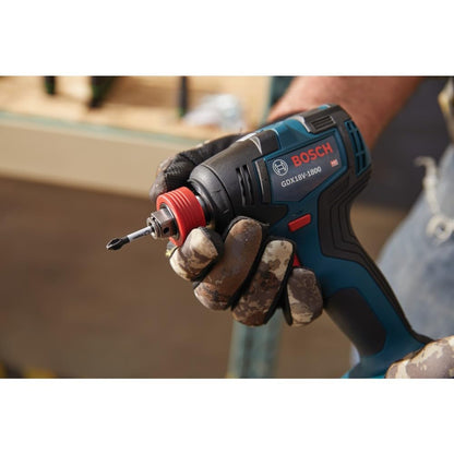 BOSCH GDX18V-1800B12 18V Two-In-One 1/4 In. and 1/2 In. Bit/Socket Impact Driver/Wrench Kit with 2 Ah Standard Power Battery - WoodArtSupply