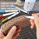 Acrylic Paint Pens for Rock Painting Set of 16 Paint Markers Extra Fine Tip for Wood, Canvas, Plastic, Ceramic, Glass, Drawing Craft Supplies for Acrylico