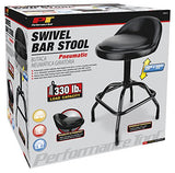 Performance Tool W85011 Adjustable Height Bar Stool, Pneumatic Swivel Bar Stool with Back Support, 360 Degree Swivel, Heavy Duty Steel Frame Stool Performance Tool