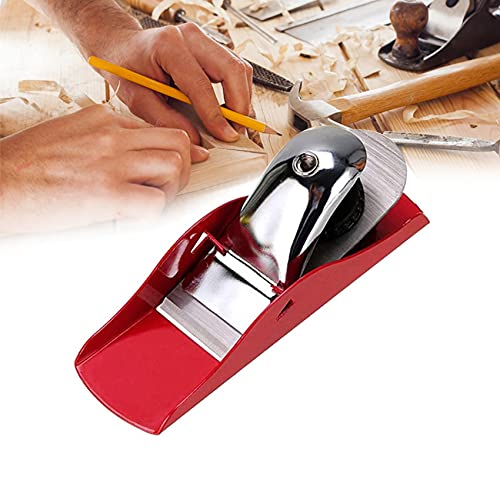 Mini Hand Planer 3-1/2 inch Red Adjustable, used for Wood Craft Processing, Carving and Trimming Projects, Carpenter DIY Model Making (Hand Planer Abnaok