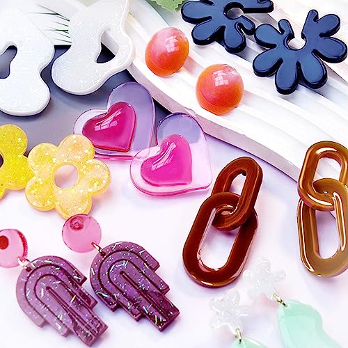 ZQYSING (4 Pack) Resin Earring Molds, Resin Jewelry Molds Variety Shape Silicone Pendant Molds for Women Girls Epoxy Resin Earrings ZQYSING
