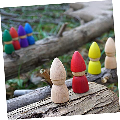 VILLCASE 4pcs Puppet Toys DIY Painting Doll peg Doll kit Family peg Doll Unfinished Doll Toy Unfinished People Wood Rounds Kids playset Home DIY VILLCASE