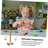 Vaguelly 1 Set Scale Model Earth Balance Educational Balancing Toy Balance Scale Counting Game DIY Educational Model Kit Mini Toy Wood Toy Kids Vaguelly