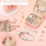 Charm Bracelet Making Kit for Girls 3-12, Kids Jewelry Making Kit 66Pcs Jewelry Kits for Girls Ages 8-12 Jewelry Maker Craft Necklace Birthday SUREHOME