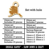 Alaska State Silhouette Mini Wood Shape Charms Jewelry DIY Craft - 14mm (26pcs) - with Hole Sniggle Sloth
