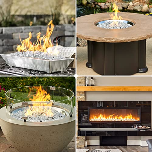 Onlyfire 10 pounds Fire Glass for Propane Fire Pit and Gas Fireplace, 1/4 Inch Reflective Firepit Glass Rocks for Fire Pit Table and Fire Bowl, High onlyfire
