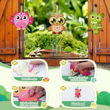 TREACLUB 16 Pack Wind Chime Kits for Kids, Make Your Own Owl Wind Chime DIY Coloring Paint Owl Wooden Arts and Crafts Birthday Gifts for Girls Boys TREACLUB