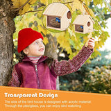 YUEPET Outdoor Bird Houses Transparent Wooden Bird House for Outside with Lanyard and Screws,Hanging Birdhouse Clearance for Finch Bluebird Cardinals YUEPET