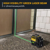 Firecore Professional Green Cross Line Laser, 130ft Self-Leveling Laser Level with Horizontal and Vertical Lines, IP54 Rating Manual Pulse Mode, 360° Firecore
