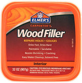 Elmer's E842L Carpenter's Interior Wood Filler, 32 Oz, Pack of 3 Elmer's