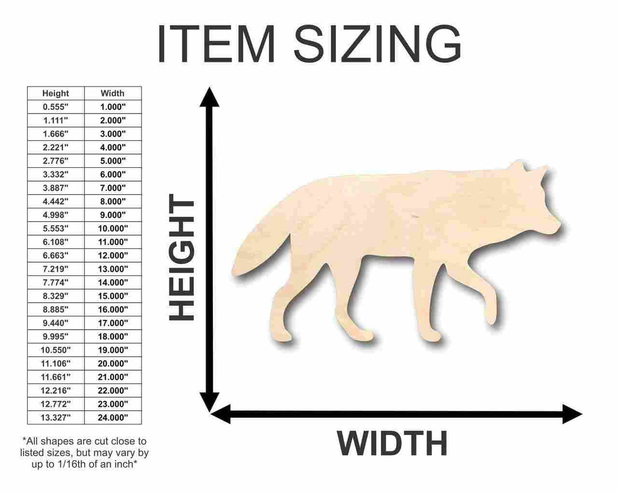 Unfinished Wood Wolf Shape - Animal - Wildlife - Craft - up to 24" DIY 7" / 1/4" 24 Hour Crafts